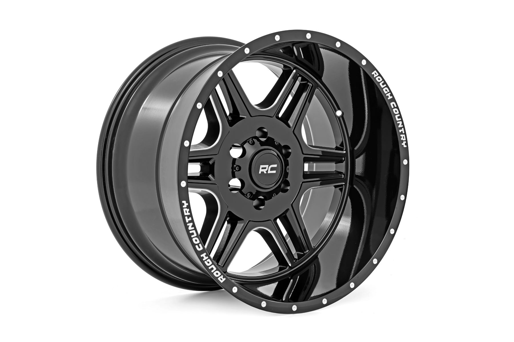92 Series Wheel Machined One-Piece Gloss Black 18x9 Rough Country