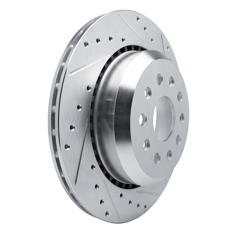 R1 20-25 Jeep Gladiator Rear Right Drilled & Slotted Silver Brake Rotor
