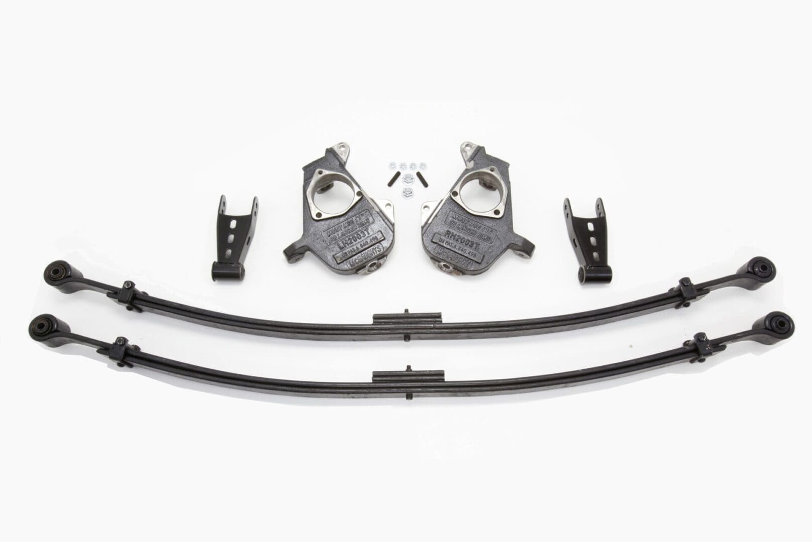 McGaughy's 2/4 Inch Spindle/Leaf Spring Lowering Kit 1999-2006 Silverado/Sierra 1500 2WD/4WD with T-Style Spindles