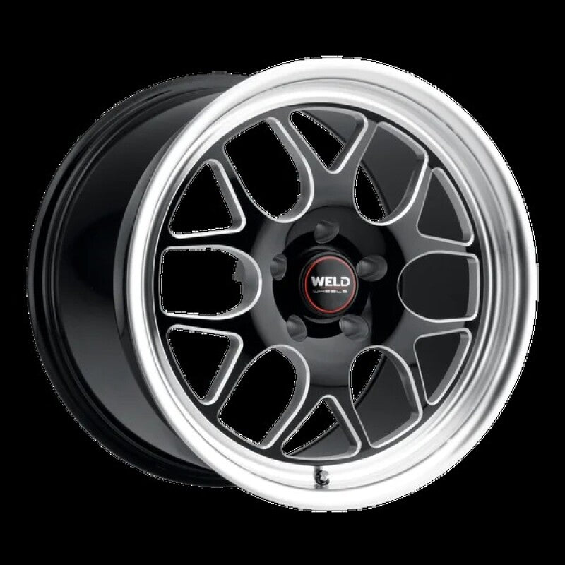 Weld Solana Drag 18x5 / 5x115 BP / ET-34 / 78.1mm Bore - Gloss Black MIL DIA Wheel