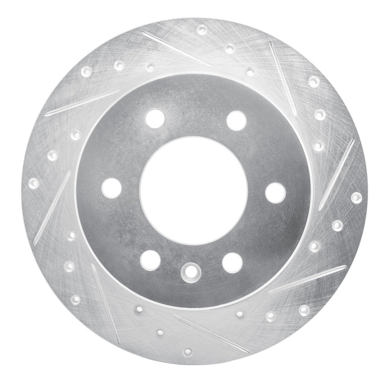 R1 06-18 Dodge Sprinter 3500 Rear Right Drilled & Slotted Silver Brake Rotor