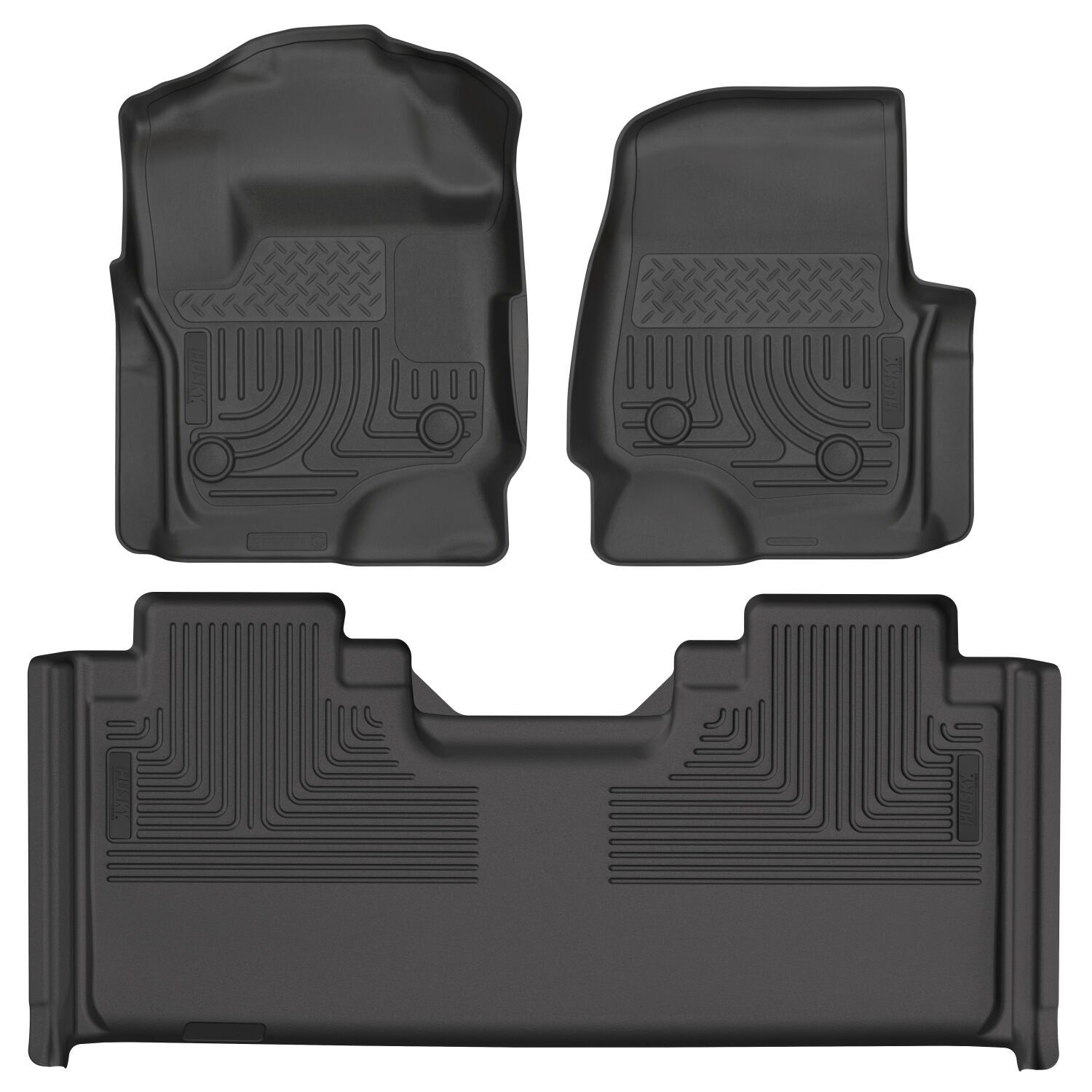 Weatherbeater Front & 2nd Seat Floor Liners For 2017-2025 F-250/F-350/F-450 Super Duty Husky Liners