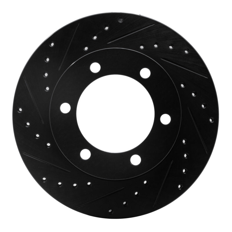 R1 95-04 Toyota Tacoma Front Left Drilled & Slotted Black Brake Rotor