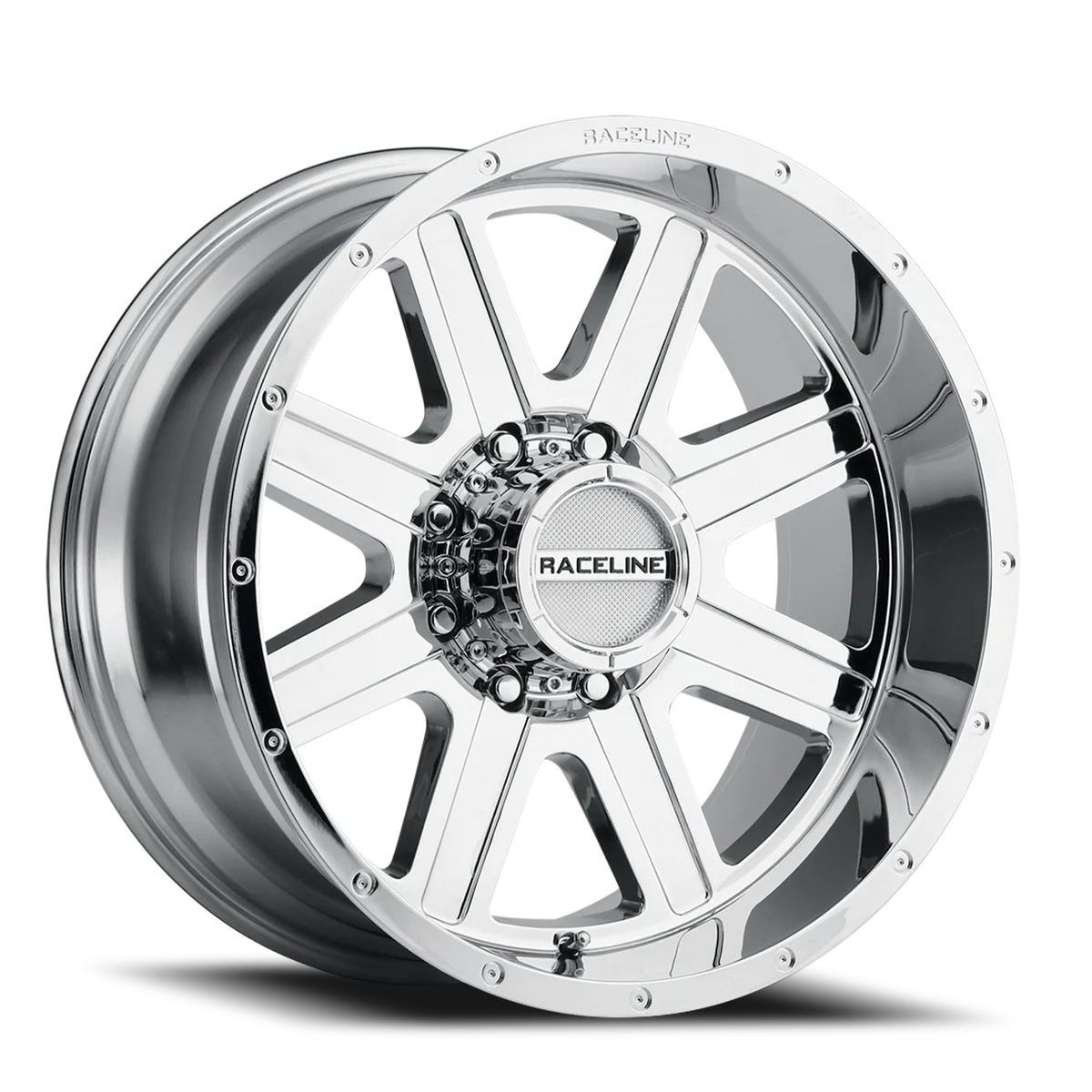 Aluminum Wheels 17x9 Hostage 940C Chrome 0 Offset 5 on 139.7 Bolt Pattern 106.5 Bore Raceline