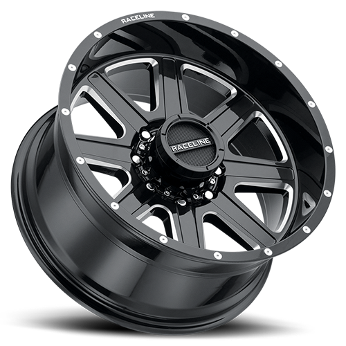 Aluminum Wheels 20x12 Hostage 940M Milled Gloss Black -44 Offset 8 on 170 Bolt Pattern 125.2 Bore Raceline