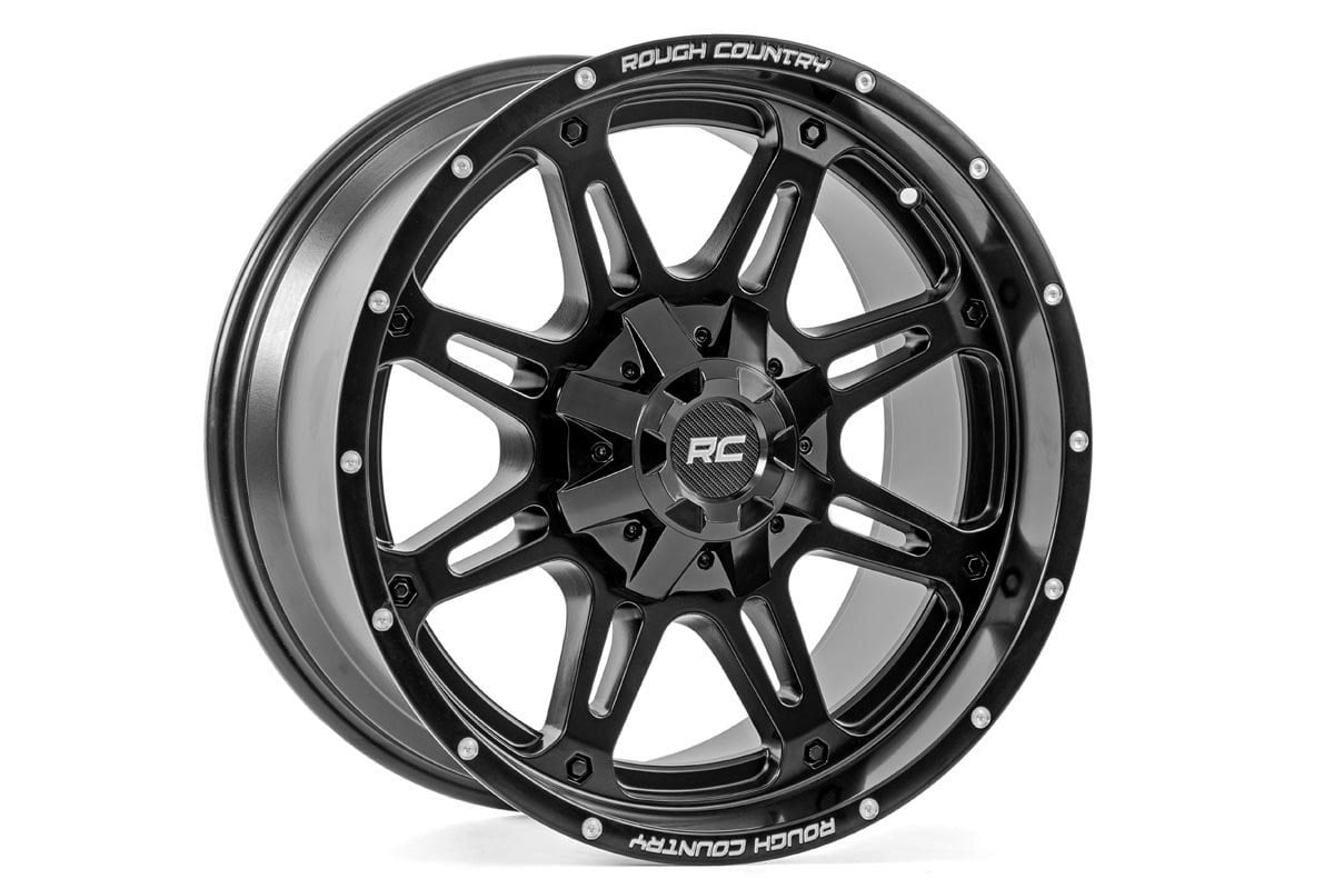 94 Series Wheel One-Piece Matte Black 20x10 5x5.0/5x4.5 -18mm Rough Country