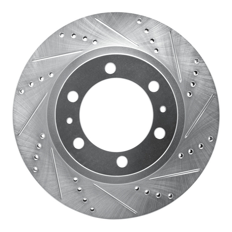 R1 03-23 Toyota FJ Cruiser Front Right Drilled & Slotted Silver Brake Rotor