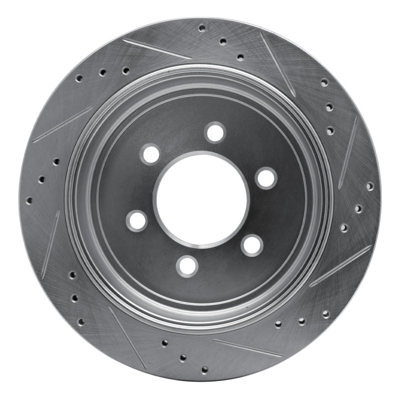 R1 07-17 Ford Expedition Rear Left Drilled & Slotted Silver Brake Rotor