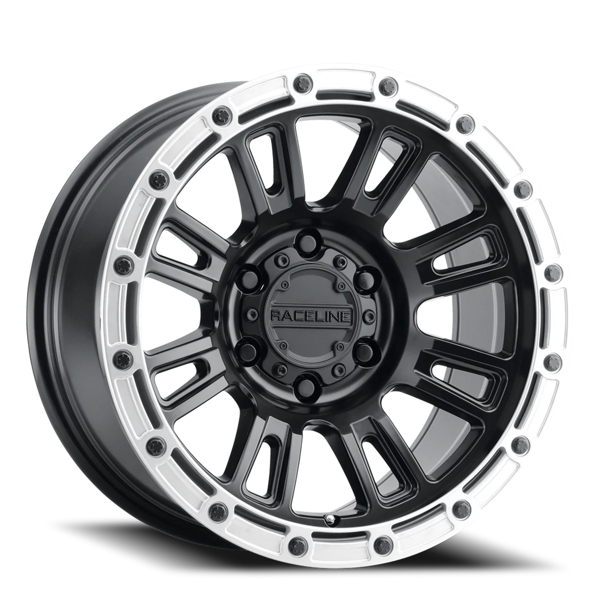 Aluminum Wheels 17x8 Compass 956BS Satin Black Silver Ring 30 Offset 5 on 114.3 Bolt Pattern 72.62 Bore Raceline