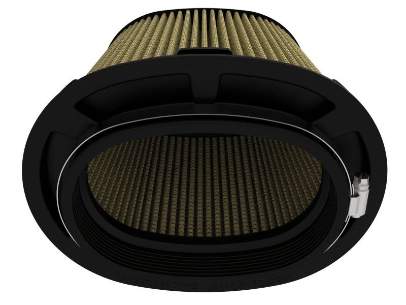 aFe MagnumFLOW Pro GUARD 7 Air Filter with a cylindrical design, featuring a pleated filter media for improved airflow.