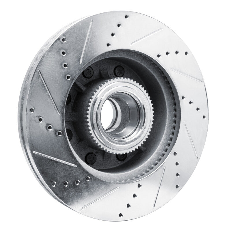 R1 11-25 Ford F-350 Super Duty 2WD Front Right Drilled & Slotted Silver Brake Rotor