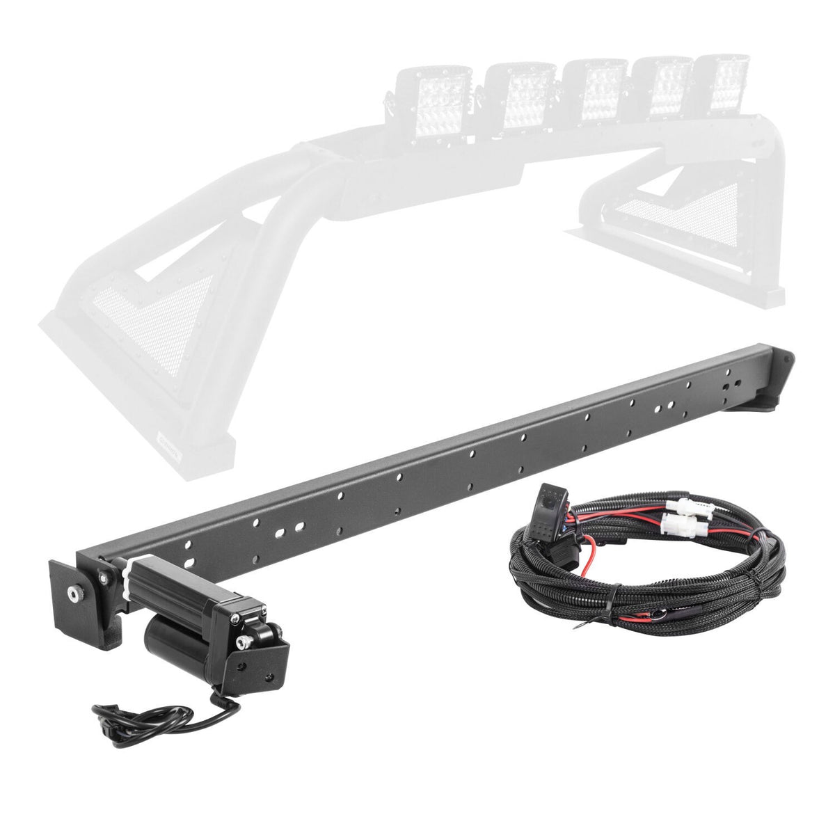Sport Bar 2.0 Power Acuated Retractable Light Mount Conversion Kit Textured Black 2015-2025 Colorado/Canyon 2016-2023 Toyota Tacoma Go Rhino