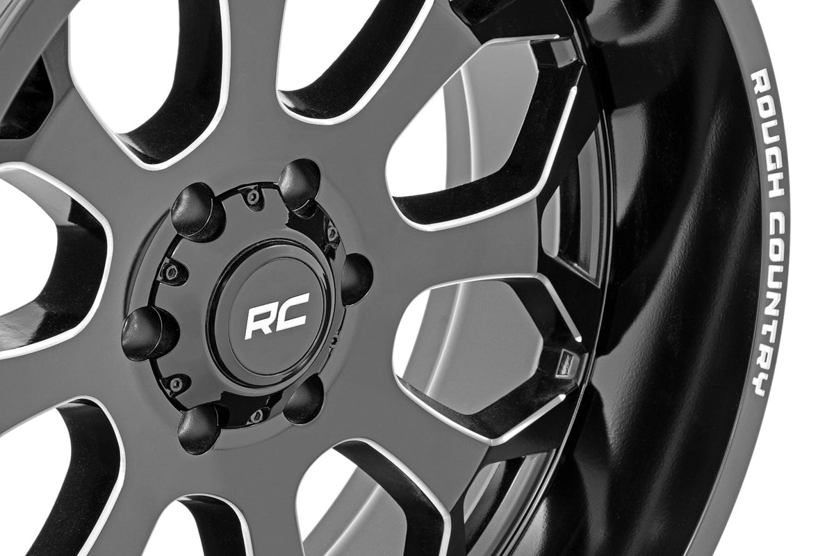 96 Series Wheel One-Piece Gloss Black 20x10 Rough Country