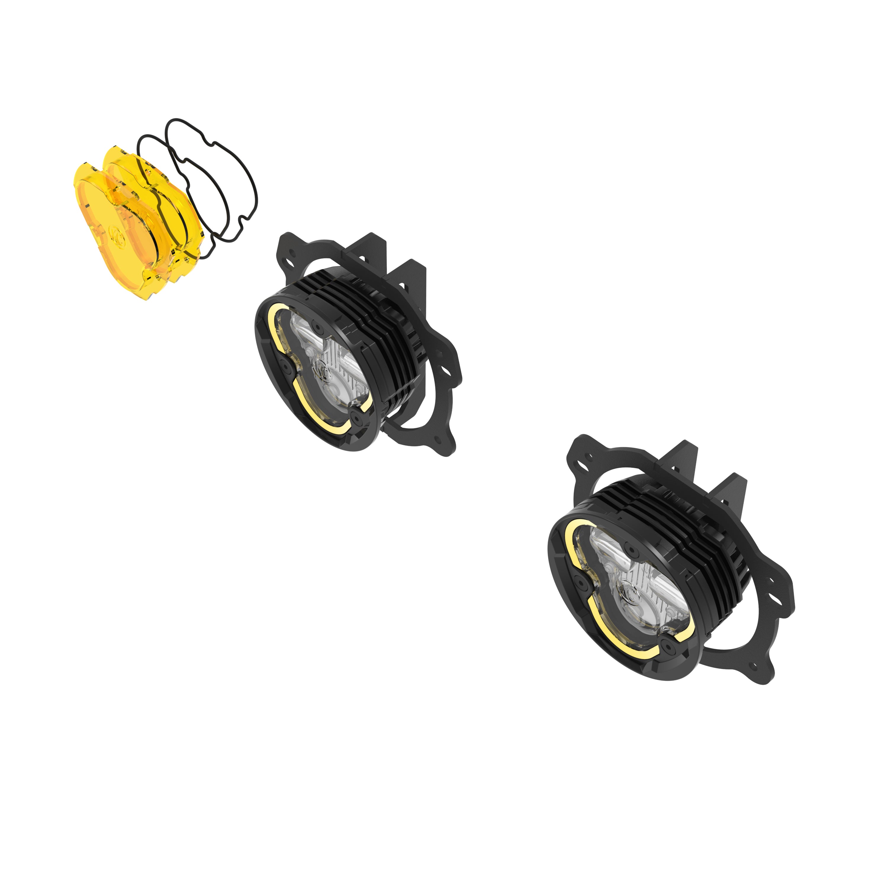 KC Flex Era 3 LED DM SAE Fog 2- Light Master Kit 07-23 Jeep JK JL JT Plastic Bumper KC HiLiTES