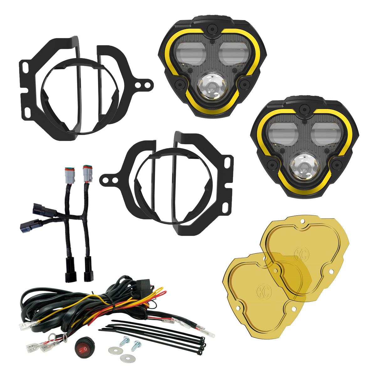 Flex Era 3 LED DM SAE Fog 2- Light Master Kt 18-24 Jeep Wrangler JL/Gladiator JT KC HiLiTES