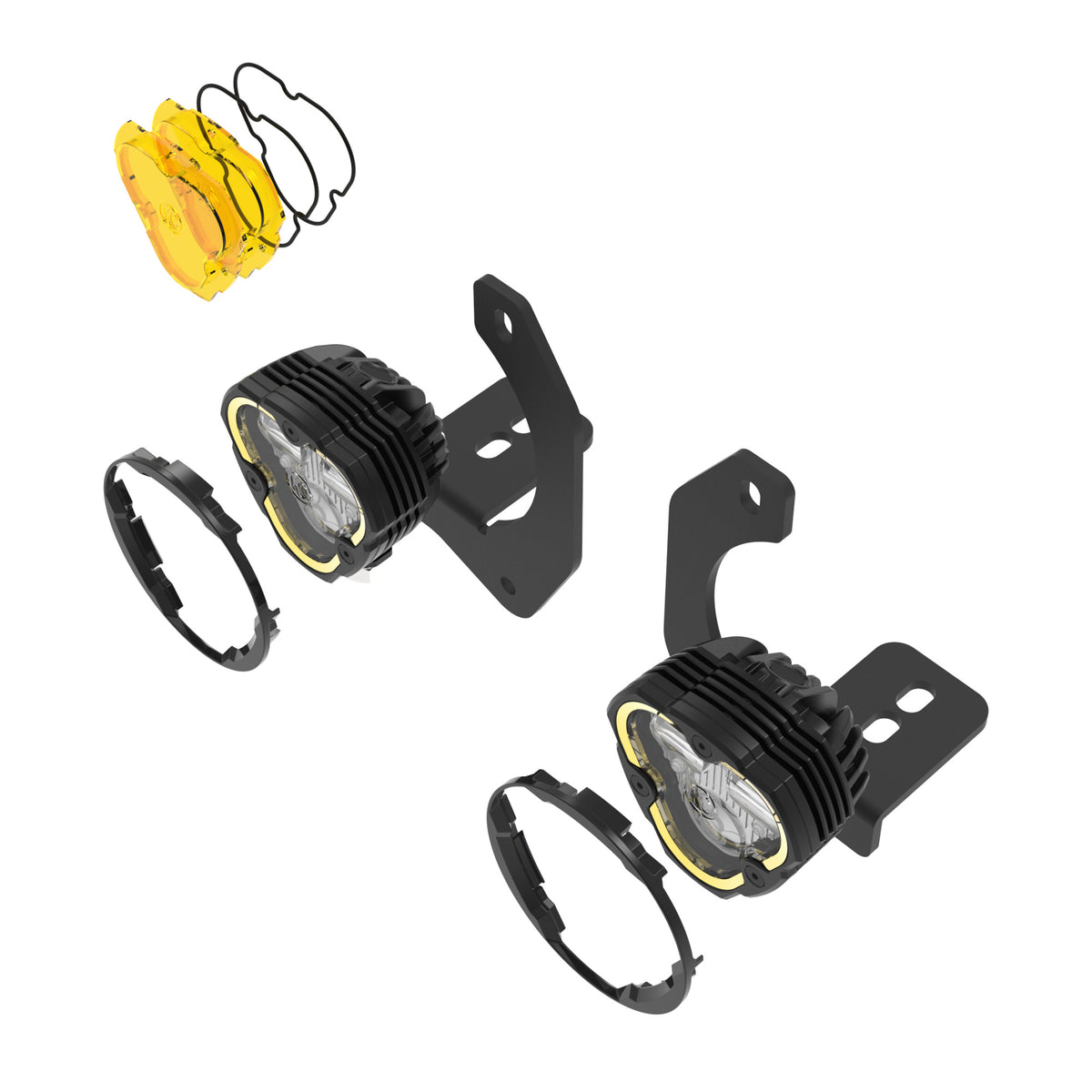 KC Flex Era 3 LED DM SAE Fog 2- Light Master Kit 10-24 Jeep JK JL JT Winch Bumper KC HiLiTES