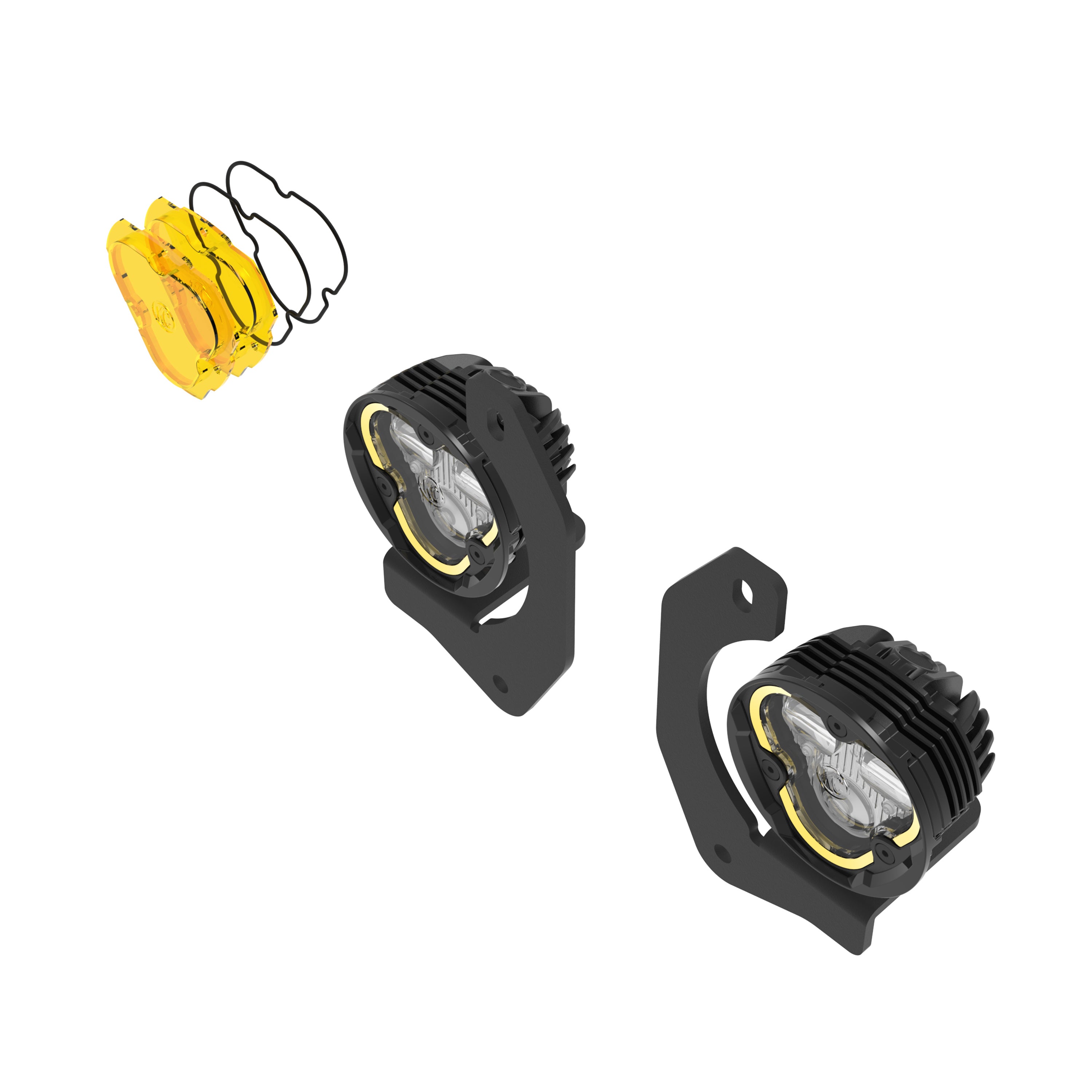 KC Flex Era 3 LED DM SAE Fog 2- Light Master Kit 10-24 Jeep JK JL JT Winch Bumper KC HiLiTES