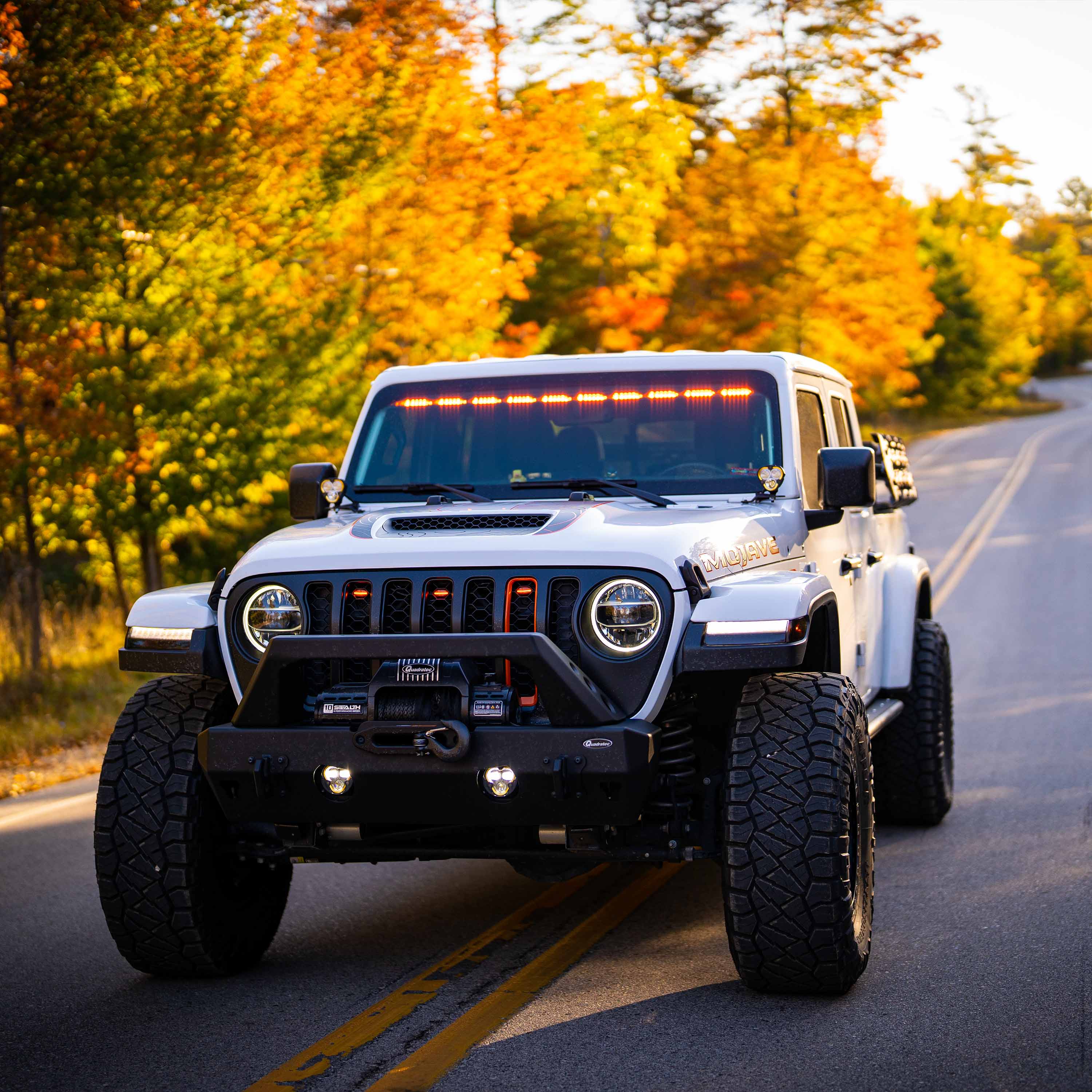 KC Flex Era 3 LED DM SAE Fog 2- Light Master Kit 10-24 Jeep JK JL JT Winch Bumper KC HiLiTES