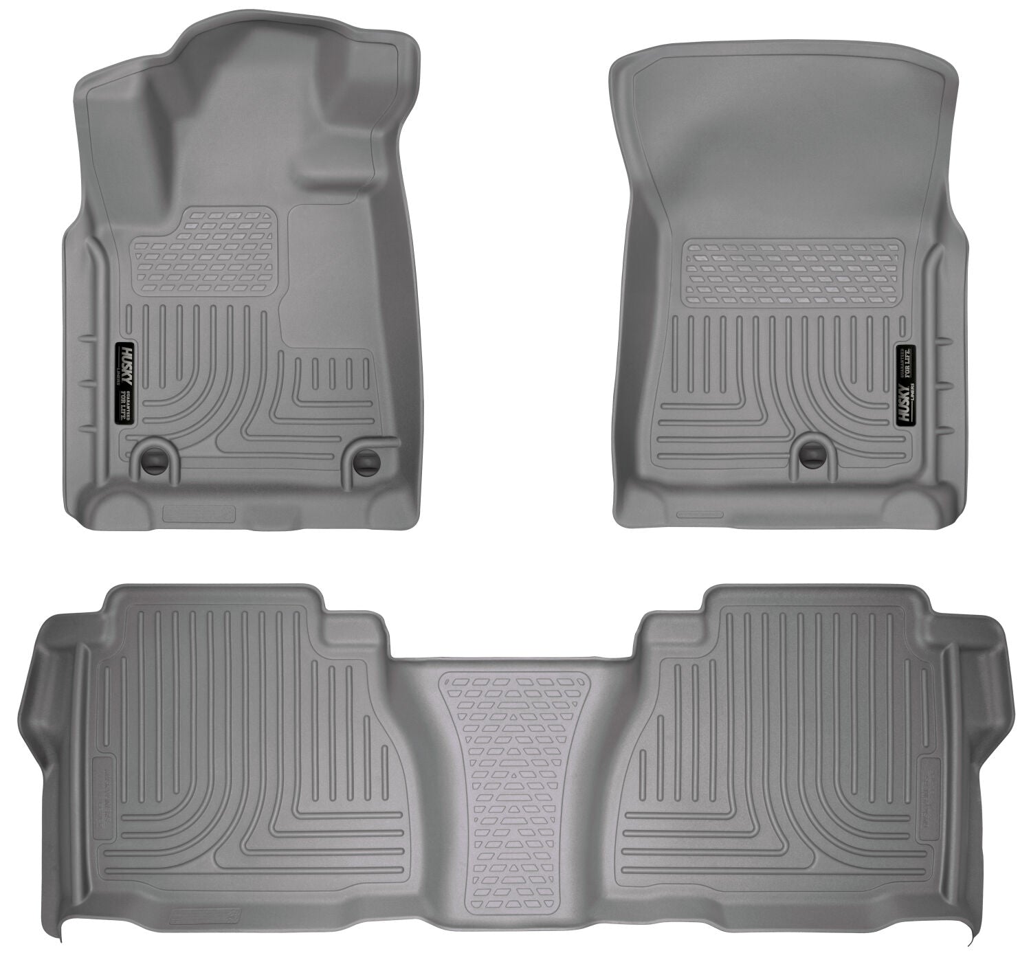 Weatherbeater Front & 2nd Seat Floor Liners (Footwell Coverage) For 2007-2011 Tundra Grey Husky Liners