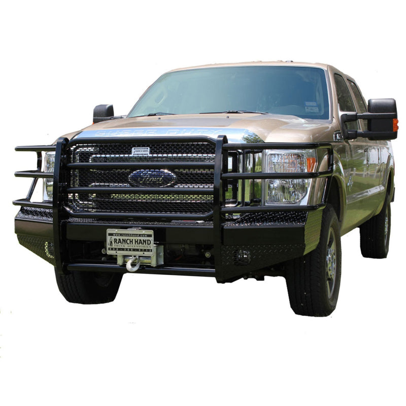 Ranch Hand Sport Series Winch Ready Front Bumper W/ Grille Guard Fits Select 11-16 Ford Super Duty F-250/F-350/F-450/F-550 Model FBF115BLR