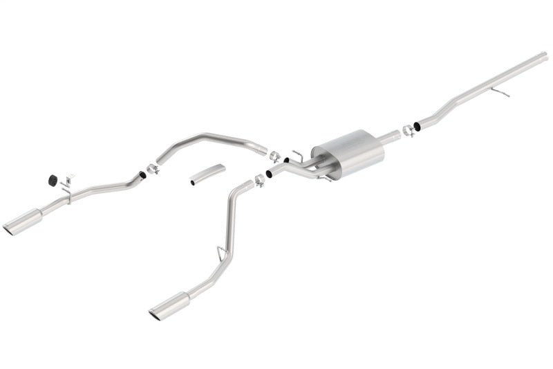 Borla 14 Silv/Sierra 1500 C/B Touring Exhaust /2.75in in Muffler 2.25inout 4inTIp SS Rear Exit