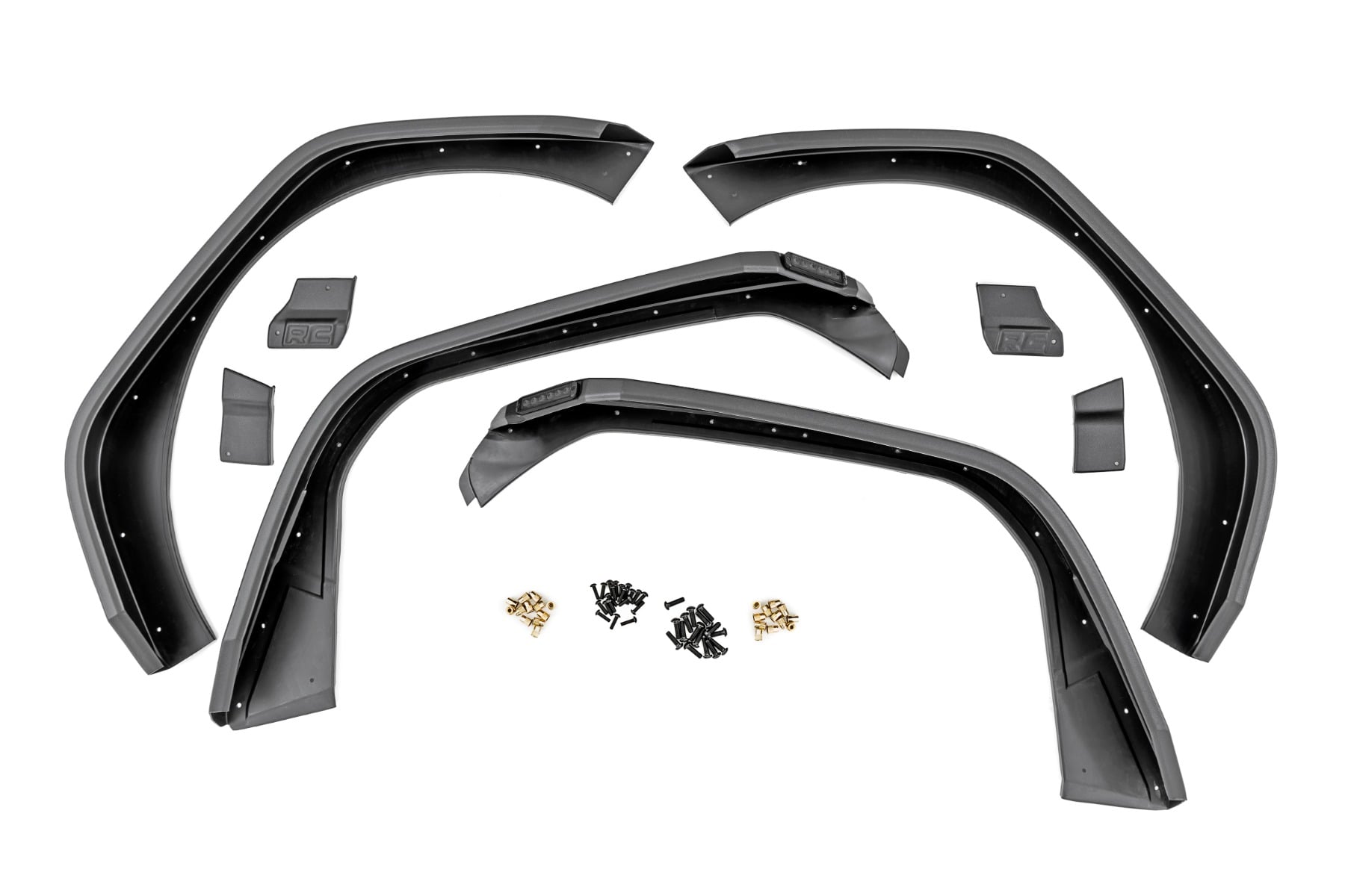High Clearance LED Flat Fender Flare Kit UV Treated Jeep Wrangler JL (18-24) Rough Country