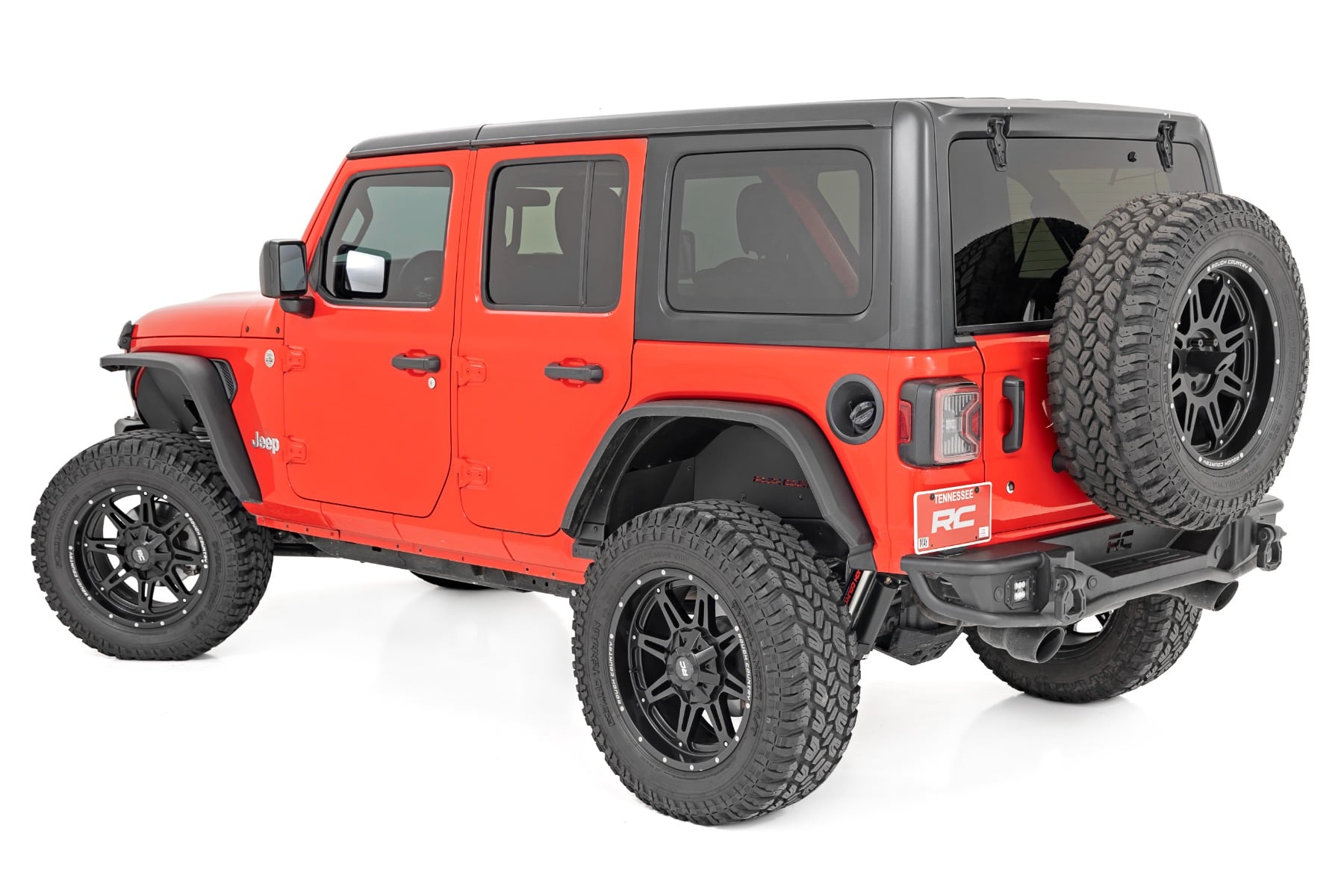 High Clearance LED Flat Fender Flare Kit UV Treated Jeep Wrangler JL (18-24) Rough Country