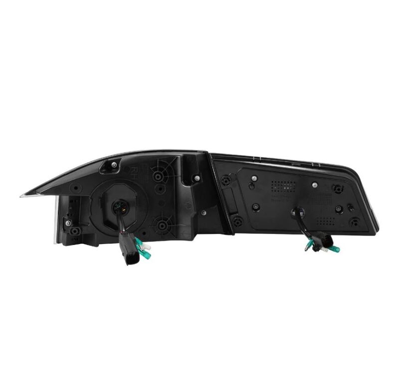 AlphaRex LUXX-Series LED tail light for 12-21 Tesla Model S in Alpha-Black, showcasing the back view and connection points.