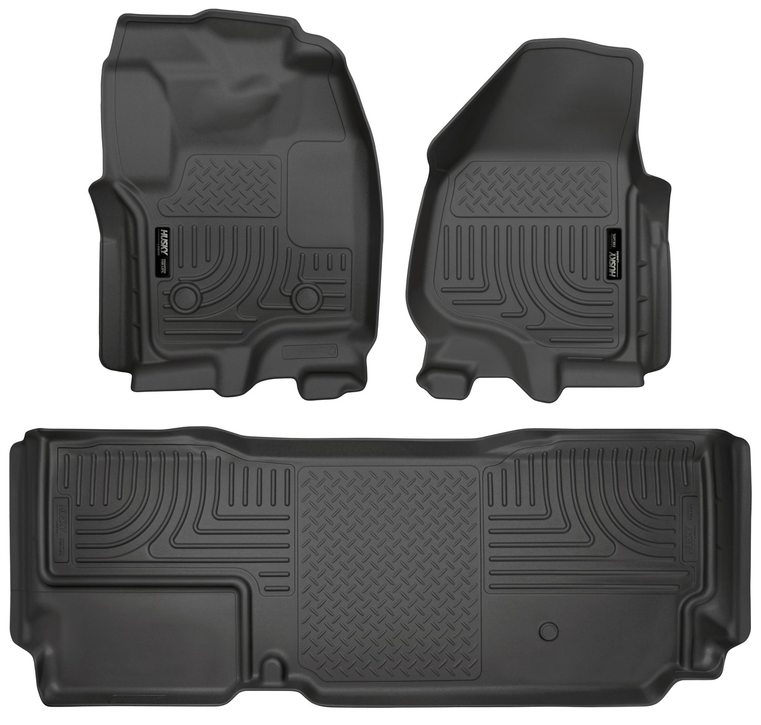 Weatherbeater Front & 2nd Seat Floor Liners (Footwell Coverage) For 2012-2016 F-250/F-350 Super Duty Husky Liners