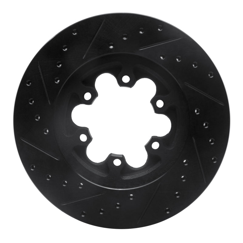 R1 04-08 Chevrolet Colorado Front Right Drilled & Slotted Black Brake Rotor