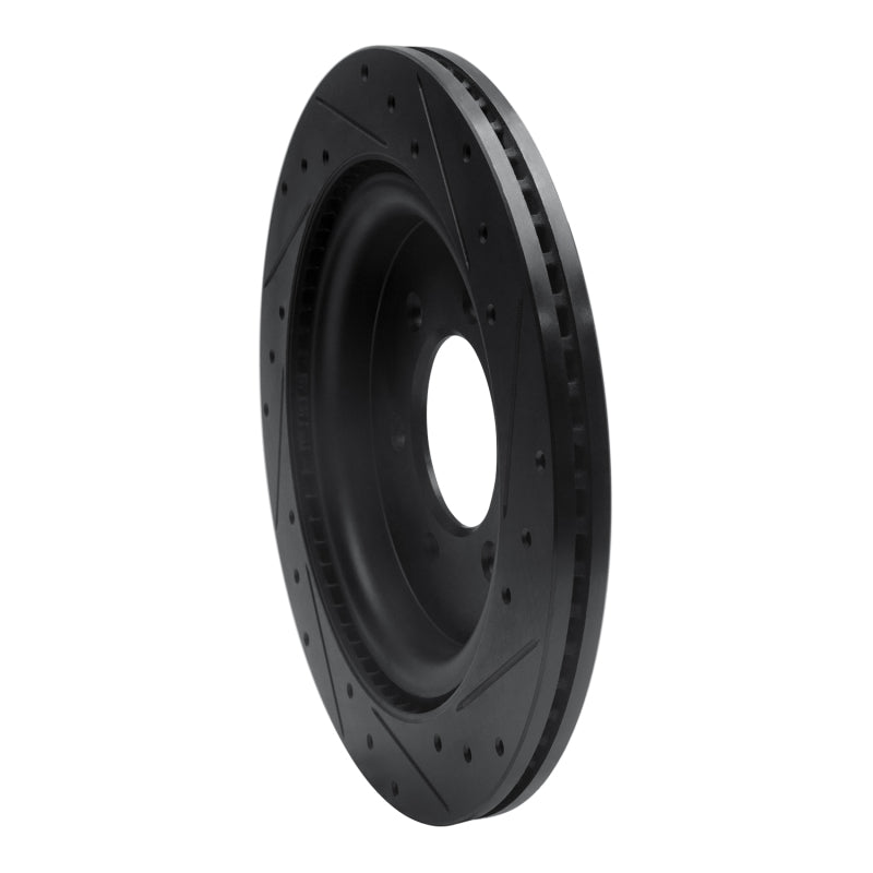 R1 21-25 Ford F-150 4WD Rear Left Drilled & Slotted Black Brake Rotor