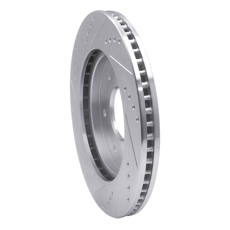 R1 04-05 Infiniti QX56 Front Right Drilled & Slotted Silver Brake Rotor
