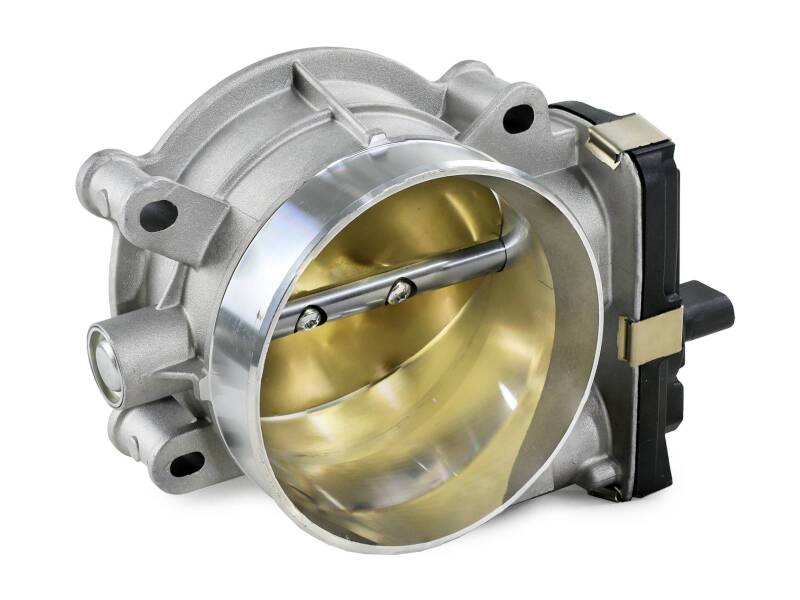aFe 14-25 Chevrolet Corvette V8 6.2L 95mm throttle body with polished interior and silver exterior finish.