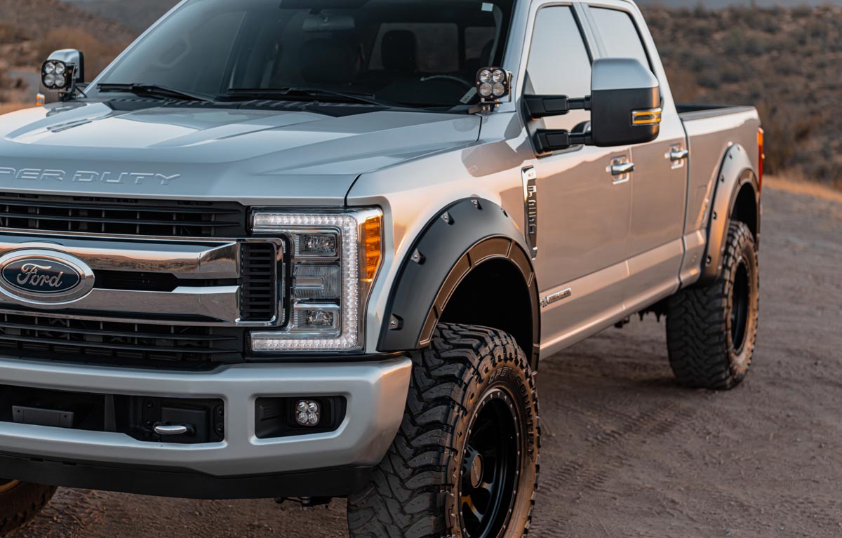 Defender Pocket Fender Flares Agate Black Ford Super Duty (17-22) Rough Country
