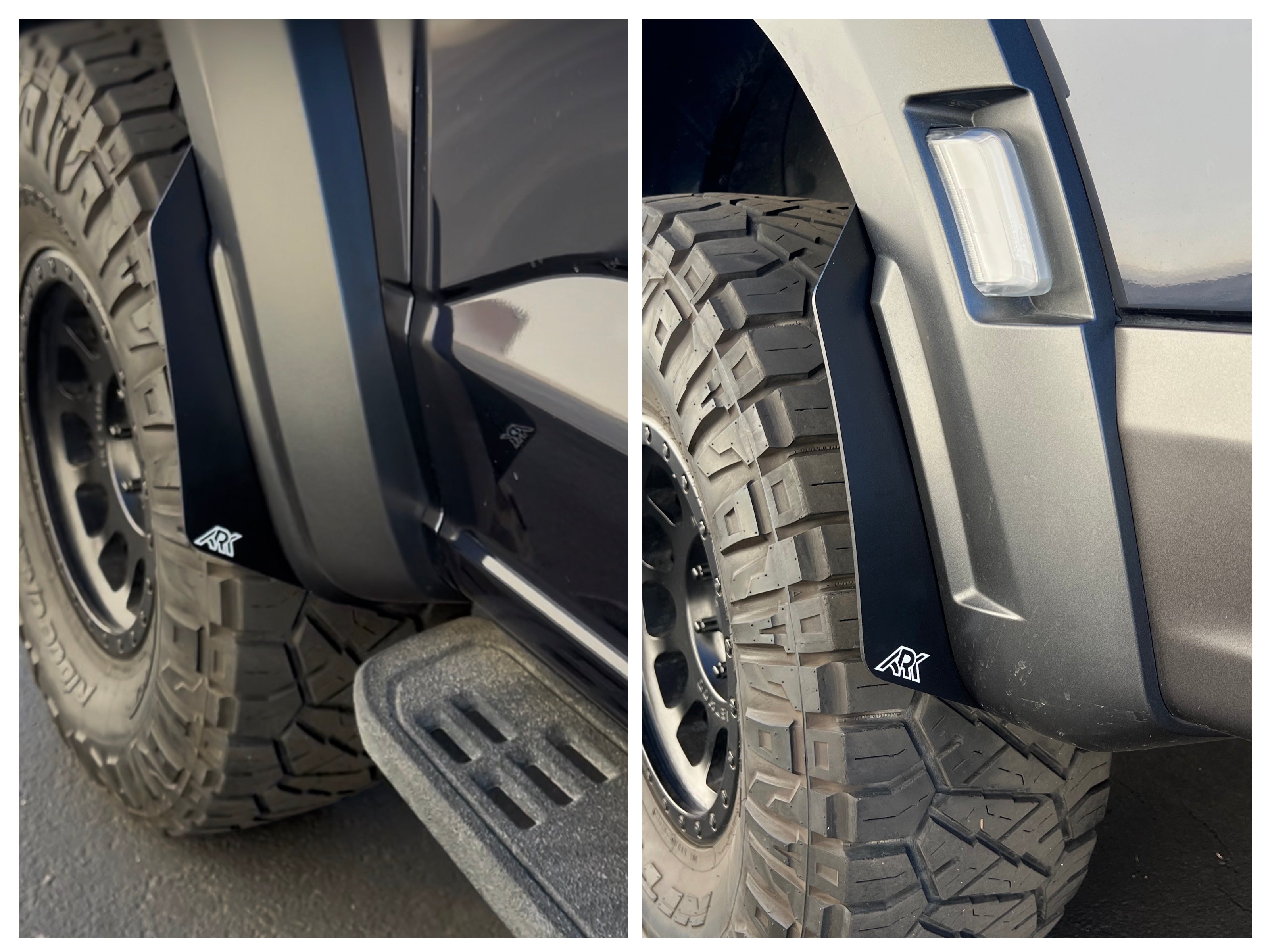 2021+ Ford Raptor Micro Flares showcasing a sleek design, enhancing tire coverage and off-road aesthetics.