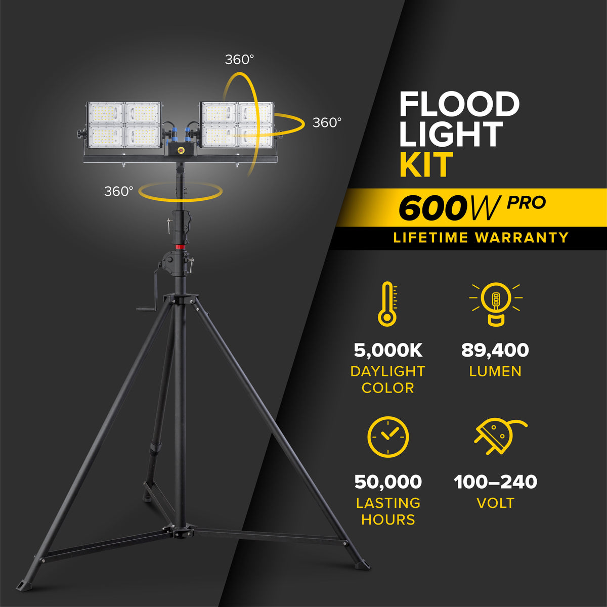 SeeDevil 600 Watt Flood Light Kit