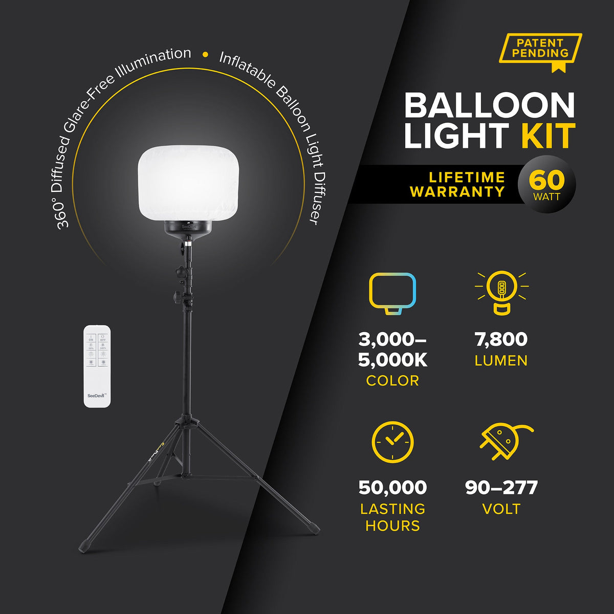 SeeDevil G3 60 Watt Balloon Light Kit