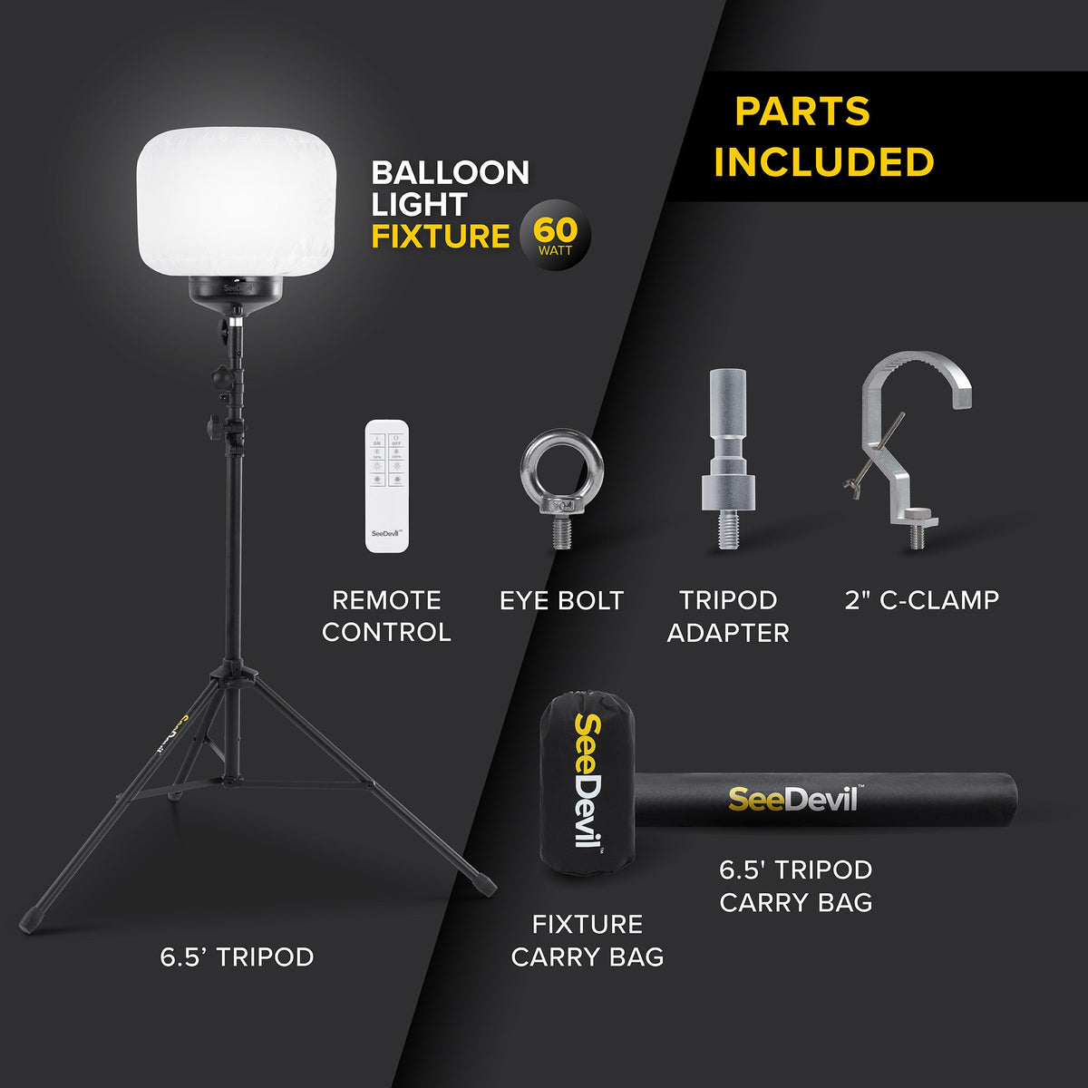SeeDevil G3 60 Watt Balloon Light Kit