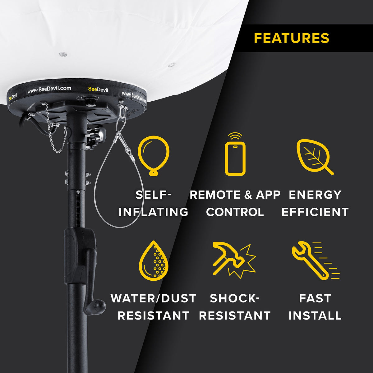 SeeDevil G3 800 Watt Balloon Light Kit