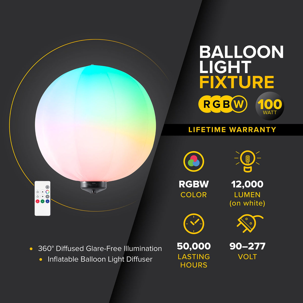 SeeDevil G3 100 Watt RGBW Balloon Light Fixture