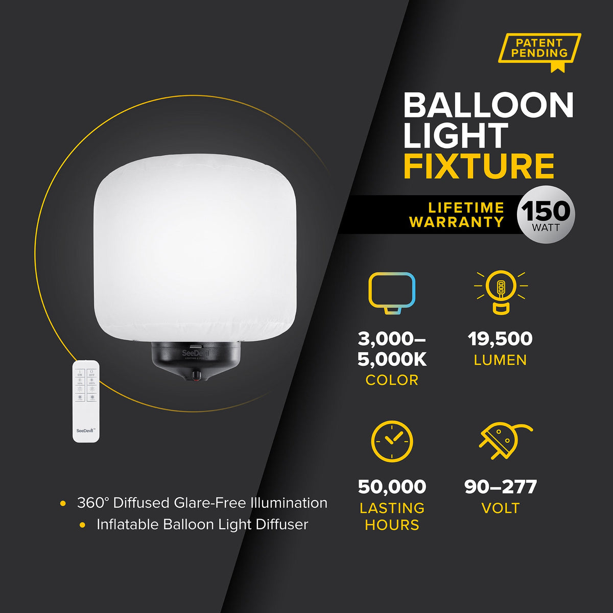 SeeDevil G3 150 Watt Balloon Light Fixture