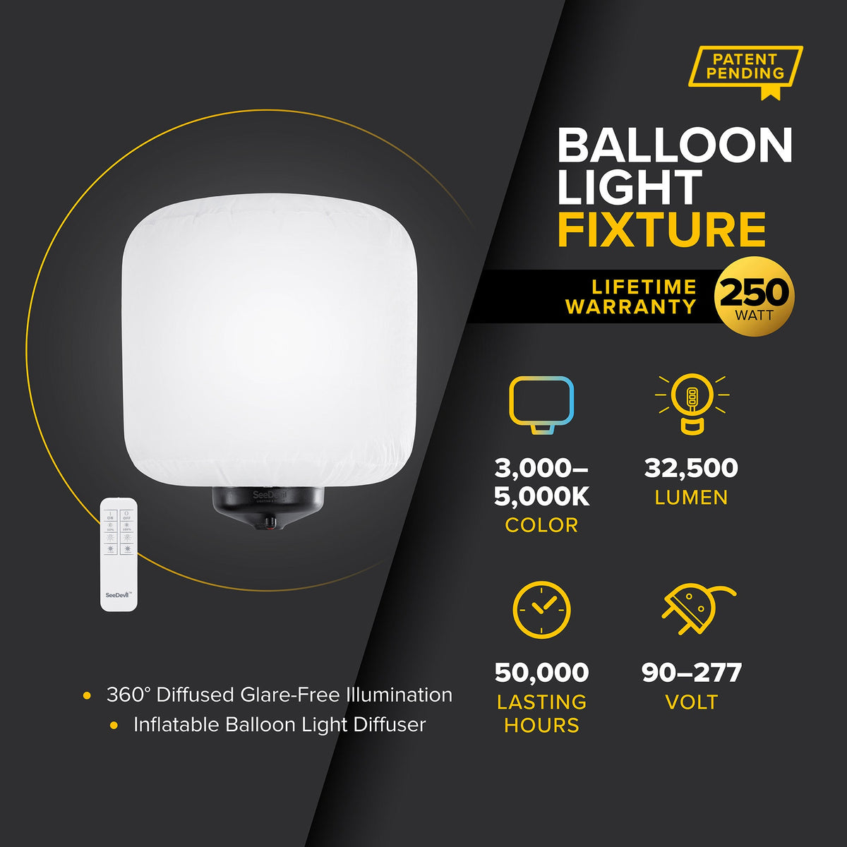 SeeDevil G3 250 Watt Balloon Light Fixture