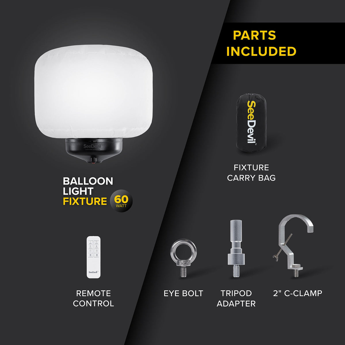 SeeDevil G3 60 Watt Balloon Light Fixture
