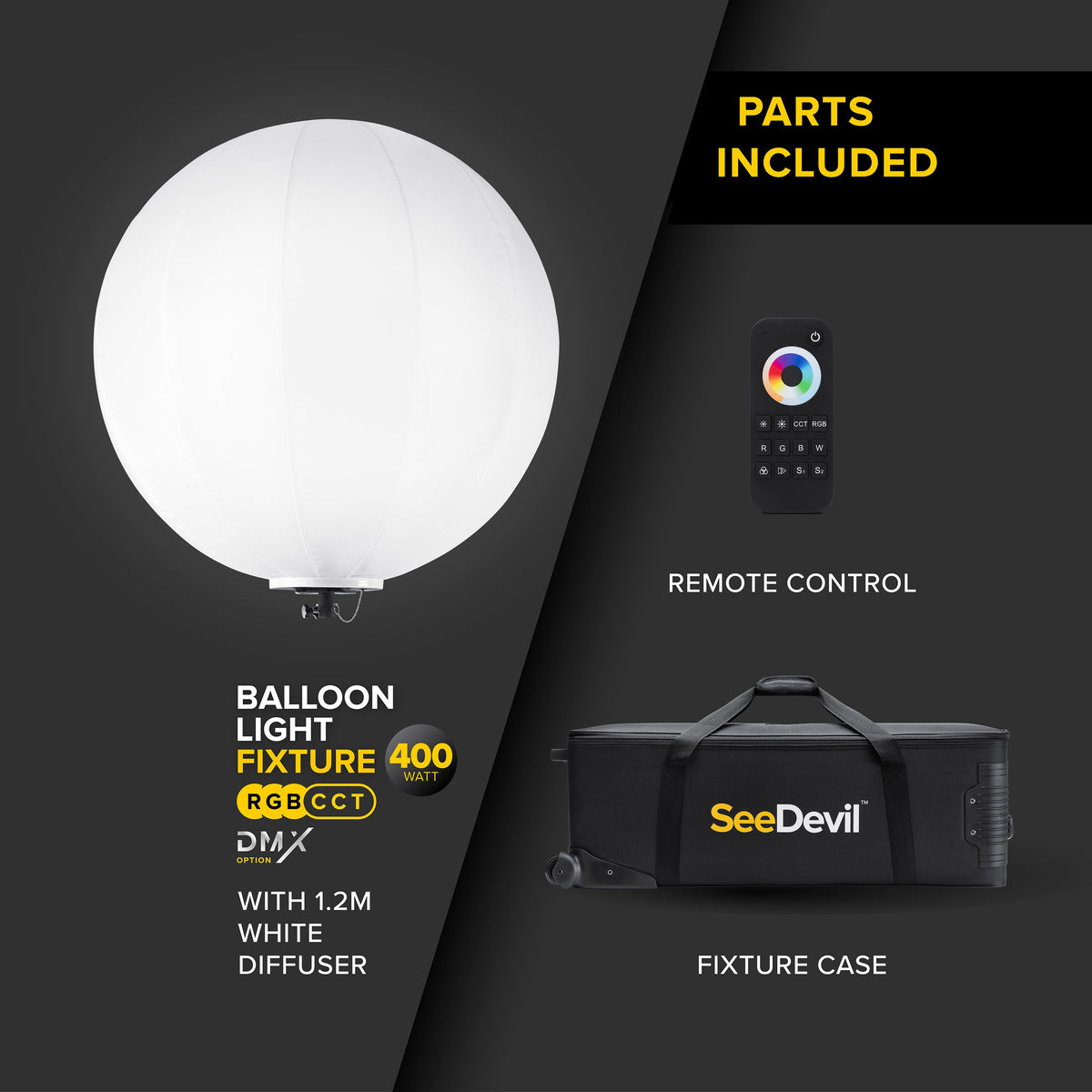 SeeDevil G3 400 Watt RGB+CCT Balloon Light Fixture