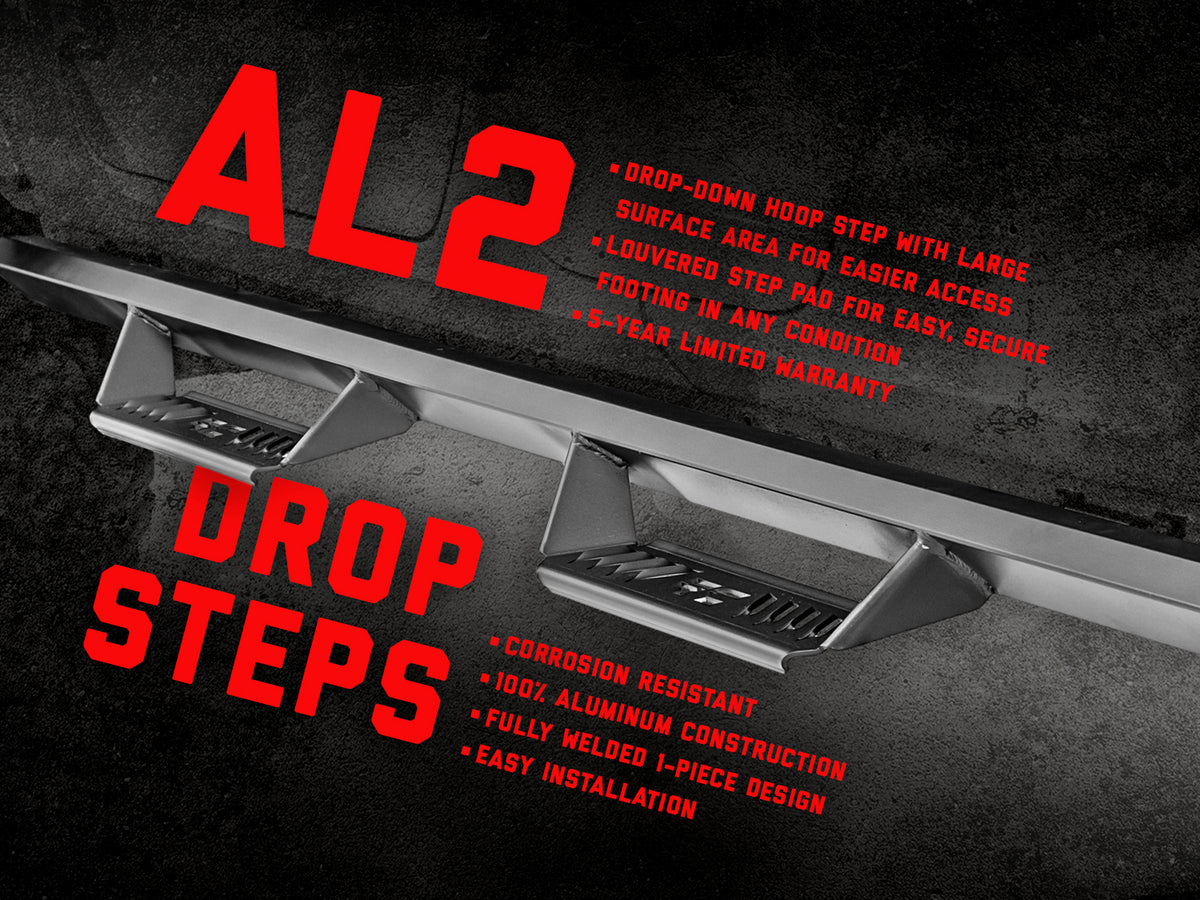AL2 Drop Steps Crew Cab 19-21 Ford F-150/Super Duty 2WD/4WD Rough Country