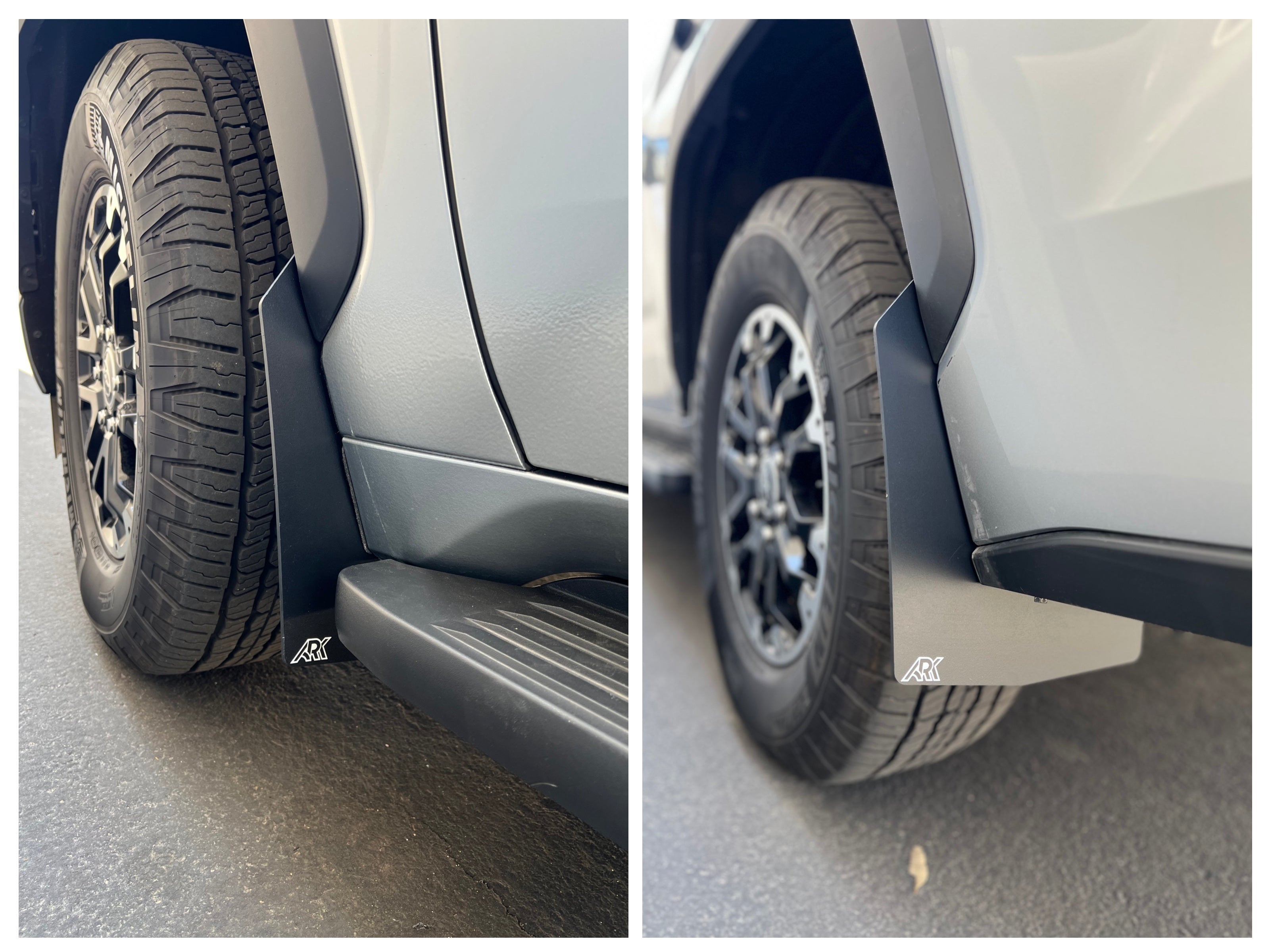 2022+ Toyota Sequoia TriXPoly Mid Mud Flaps designed for enhanced protection and style, showcasing durable material and fit.