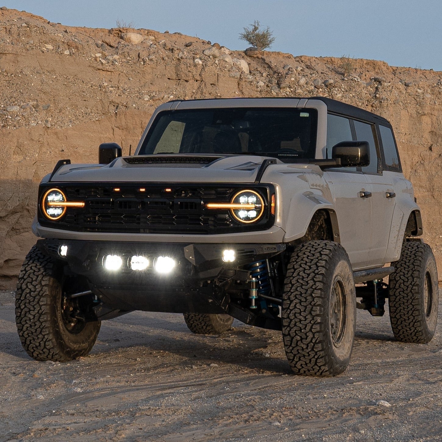 2022-2025 Ford Bronco Raptor with a rear quarter kit, showcasing rugged off-road capabilities and enhanced styling.