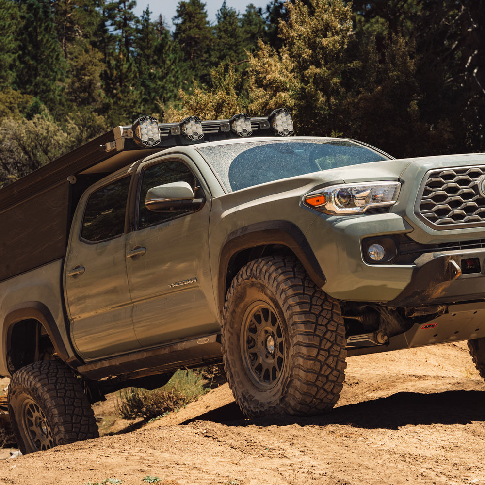 Tacoma Rock Sliders For 05-23 Toyota Tacoma Standard Bed Black Powdercoat Steel Rock Slide Engineering