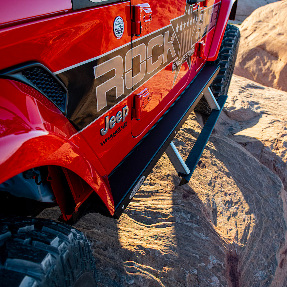 Jeep JL Side Step Sliders For 18-23 Wrangler JL 4 Door Models Set Rock Slide Engineering