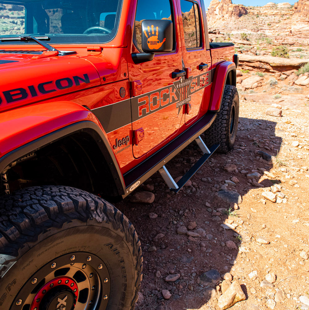JT Gladiator Side Step Sliders For 20-23 Jeep Gladiator Set Rock Slide Engineering